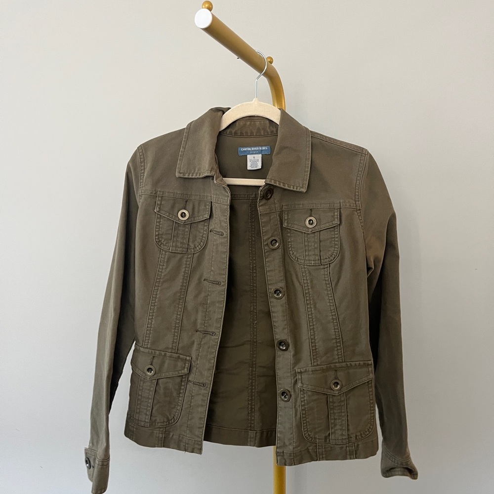 Canyon River Blues Olive Green Denim Jacket size small